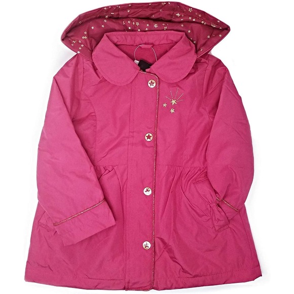 London Fog Other - London Fog Full Zip Hooded Jacket, Toddler Girl's Size 3T - Dark Pink/Gold